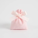 Juego de 10 bolsas de terciopelo rosa con cordón 7×9 cm con cinta, bolsas de tela para regalos para joyas y pequeños objetos 1