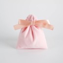 Juego de 10 bolsas de terciopelo rosa con cordón 7×9 cm con cinta, bolsas de tela para regalos para joyas y pequeños objetos 2