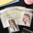 Juego de 100 bolsas de regalo transparentes 8×10,3 cm para fotografías, tarjetas y pequeños objetos, con estampado decorativo 4