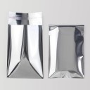 Juego de 100 unidades de bolsas de plástico autoadhesivas brillantes 12×18 cm gris plateado con tira adhesiva para empaquetar joyas y pequeños regalos 5