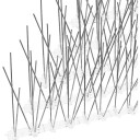 Juego de 12 pinchos antipájaros de acero inoxidable de 3 metros de largo con revestimiento UV para proteger techos, balcones y cornisas. 3