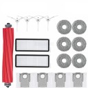 Juego de 17 piezas de accesorios para aspiradora robot HEPA filtros paños de mopa cepillos laterales bolsas de polvo piezas de repuesto de silicona y goma 8