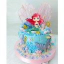 Juego de 19 decoraciones para tartas de sirena con pelo rojo, estrellas de mar, corales, perlas y conchas de plástico para decoración de cumpleaños. 5