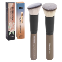 Juego de 2 brochas de maquillaje Kabuki planas y angulares para polvos y rubor, brochas cosméticas con fibras sintéticas suaves para maquillaje. 3