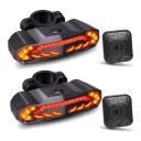 Juego de 2 luces traseras para bicicleta con intermitentes y alarma de 110 dB 2 mandos inalámbricos cuadrados Luz de freno USB-C 2000 mAh IPX6 Negra 1