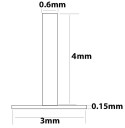 Juego de 2 pies de repuesto para esfera de reloj de 0,6 × 4 mm para reparación de esfera Diámetro de la base 3 mm Reemplazo de montaje de esfera 6