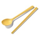 Juego de 2 piezas de cubiertos de silicona cuchara y palillos Cubiertos de cocina suaves para el uso diario, viajes y el hogar 10