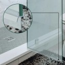 Juego de 2 piezas de tiras de sellado para puertas de ducha 1 m 12 mm para vidrio de 4 a 6 mm Sellado inferior transparente de PVC contra filtraciones 5