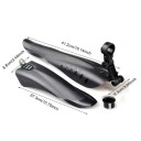 Juego de 2 piezas Guardabarros para bicicleta 41,2 x 8,8 cm y 27,3 x 9,3 cm Guardabarro delantero y trasero Material flexible protección contra barro 2