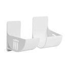 Juego de 2 soportes de pared para bolsas de basura 7 x 6,5 cm organizador plástico blanco dispensador de bolsas para la cocina 1