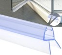 Juego de 2 tiras de sellado para puertas de ducha 1 m 17 mm para vidrio de 4–6 mm Sellado inferior transparente de PVC contra filtraciones de agua 4