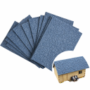 Juego de 2 unidades de pared de piedra de PVC para modelismo 20 × 29,5 cm Tableros de plástico azul-gris imitación de gran pared de piedra para modelos de dioramas 2