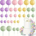 Juego de 20 bolas redondas de colores para decorar tartas de cumpleaños, de espuma, para celebraciones y fiestas. 7