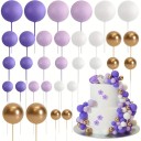 Juego de 20 bolas redondas de colores para decorar tartas de cumpleaños, de espuma, para celebraciones y fiestas. 5