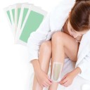 Juego de 20 tiras de cera para depilación femenina con aloe vera, papel de cera fría de doble cara, piel suave, cuerpo, rostro, no irritante, sin olor 1