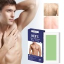 Juego de 20 tiras de cera para hombres para depilación, papel de cera fría de doble cara, depilación indolora, cuerpo, rostro, no irritante, sin olor 3