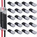 Juego de 20 unidades de conectores rápidos para cables de dos hilos 22–20 AWG con aislamiento de nylon y contactos de cobre para una conexión rápida 4