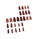 Juego de 24 piezas de uñas artificiales en forma Coffin de longitud media tips acrílicos para una manicura audaz 4