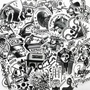 Juego de 29 calcomanías en blanco y negro de PVC para decorar objetos Motivos en estilo de tatuaje clásico Recortadas según el contorno Tamaño 4