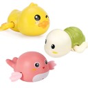 Juego de 3 juguetes acuáticos de cuerda, pato, tortuga y ballena, sin pilas, para bañera y piscina para niños. 1