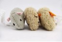 Juego de 3 mini ratones de peluche para gatos, de poliéster y fibra resistentes a las mordeduras, colores aleatorios, juguete interactivo de caza 3