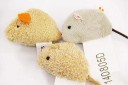 Juego de 3 mini ratones de peluche para gatos, de poliéster y fibra resistentes a las mordeduras, colores aleatorios, juguete interactivo de caza 4