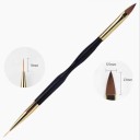 Juego de 3 pcs pinceles de maquillaje dobles de 17–17,6 cm Pinceles profesionales para pintar uñas Pincel fino para esmalte Pincel más ancho 4