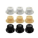 Juego de 3 perillas de plástico para guitarra eléctrica ST, controles de tono y volumen de repuesto, colores neutros, accesorios 7