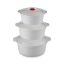 Juego de 3 recipientes de plástico para microondas con tapas y válvulas Recipiente reutilizable para calentar alimentos Comida para llevar Recipiente 1