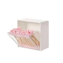 Juego de 4 cajas de almacenamiento de pared con tapa abatible 8,5 x 8,5 x 4,5 cm organizador de plástico transparente para cosméticos 4