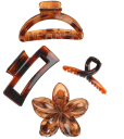 Juego de 4 clips para el cabello Clips de cabello elegantes para mujeres 4 formas diferentes Flor lazo gran clip Accesorio estiloso para peinados 6