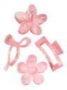 Juego de 4 clips para el cabello Clips de cabello elegantes para mujeres 4 formas diferentes Flor lazo gran clip Accesorio estiloso para peinados 5