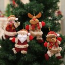 Juego de 4 figuras navideñas 18x13 cm Decoración textil Santa Muñeco de nieve Reno Osito Adornos colgantes para el árbol Decoración navideña 3