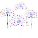 Juego de 4 lámparas LED solares de fuegos artificiales con forma de estaca, impermeables, para exteriores, para jardín, césped, patio, decoración paisajística, iluminación de hadas. 3