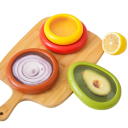 Juego de 4 recipientes de silicona para alimentos, a prueba de fugas, portátiles, apilables, reutilizables para frutas y verduras. 6