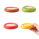 Juego de 4 recipientes de silicona para alimentos, a prueba de fugas, portátiles, apilables, reutilizables para frutas y verduras. 8