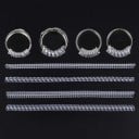 Juego de 4 unidades de reductores de tamaño de anillo de silicona transparente, protector de anillo ajustable en espiral de 10 cm, accesorio 6