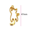 Juego de 5 colgantes de gato de pie 47 mm Marco de metal Color dorado Molde para joyería Resina epóxica Fabricación de bisutería 2