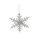 Juego de 5 unidades de adornos navideños de plástico transparente en forma de copo de nieve de 8,3 cm para colgar con hilo en el árbol de Navidad 1