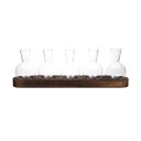 Juego de 5 unidades de jarrones hidropónicos de 9 cm en forma de bulbo Soporte de madera 36,5 x 7 x 2,5 cm Terrario de vidrio para la propagación 2
