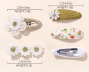Juego de 5 unidades de pinzas para el cabello Mini pinzas florales y de tela para bebés y niños pequeños Clips suaves para el flequillo Accesorios 2