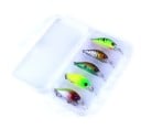 Juego de 5 wobblers de colores para peces Señuelos artificiales en forma de pez con pala transparente y 2 anzuelos triples Tamaño 5 cm Peso 4,2 g 3