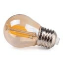 Juego de 6 bombillas LED con filamento G45 E27 Regulables 4 W 320 lm 220 V 7,3 x 4,5 cm Cristal ámbar Blanco cálido 2700 K Para lámparas y luminarias 3