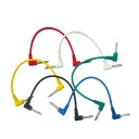 Juego de 6 cables de audio de 17 cm para guitarra eléctrica y bajo, conectores en L en ángulo recto, cables de conexión para cadena de efectos 2