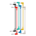 Juego de 6 cables de audio de 17 cm para guitarra eléctrica y bajo, conectores en L en ángulo recto, cables de conexión para cadena de efectos 5