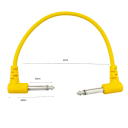 Juego de 6 cables de audio de 17 cm para guitarra eléctrica y bajo, conectores en L en ángulo recto, cables de conexión para cadena de efectos 6