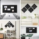 Juego de 6 paneles de corcho negro para pared 30 × 30 cm Pizarra autoadhesiva para fijar notas y fotos oficina hogar 5