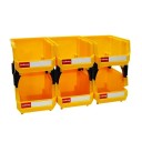 Juego de 6 piezas caja apilable de plástico 13x10x8 cm caja de almacenamiento para tornillos taller juguetes oficina organizador 3