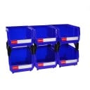 Juego de 6 piezas caja apilable de plástico 13x10x8 cm caja de almacenamiento para tornillos taller juguetes oficina organizador 2