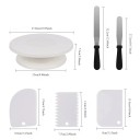 Juego de 6 piezas, soporte giratorio para repostería con espátulas y cuchillos de repostería Utensilios para decorar pasteles Construcción estable rotación suave 2